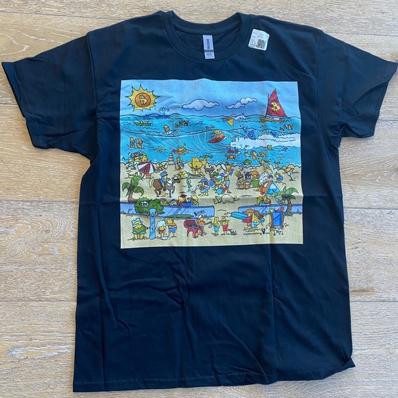 Amazing bitcoin and crypto themed black t shirt in mens size large - Picture 1 of 1